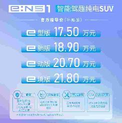 東風(fēng)本田首次“觸電” e:NS1正式上市 售價(jià)17.5萬-21.8萬元